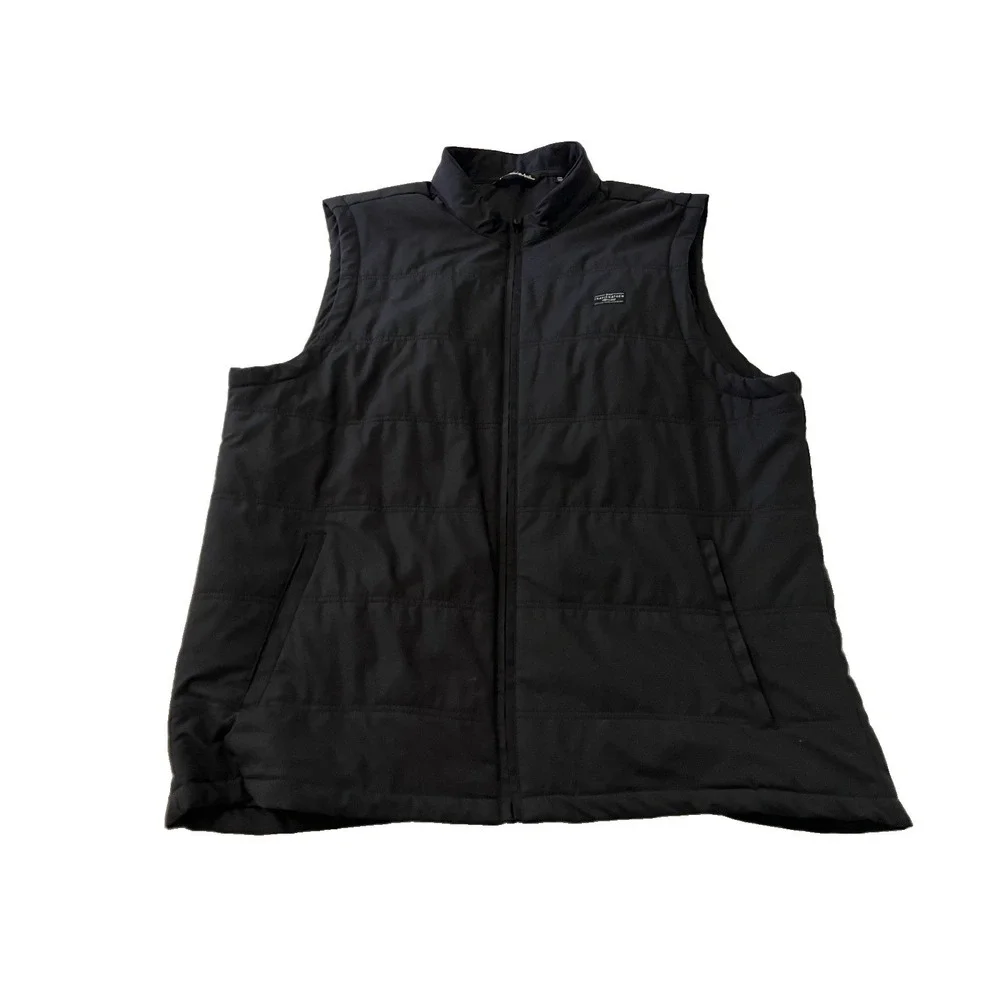 Travis Mathew Palisades Full Zip Quilted Puffer Vest Black Men's Size XXXL